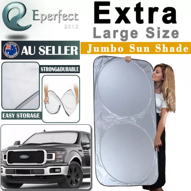 Folding Jumbo Front Rear Car Window Sun Shade Auto Visor Windshield Block Cover