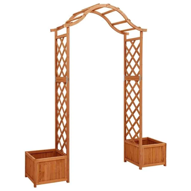 WOODEN GARDEN TRELLIS Rose Arch with Planters Pergola Arbour Plant Bed