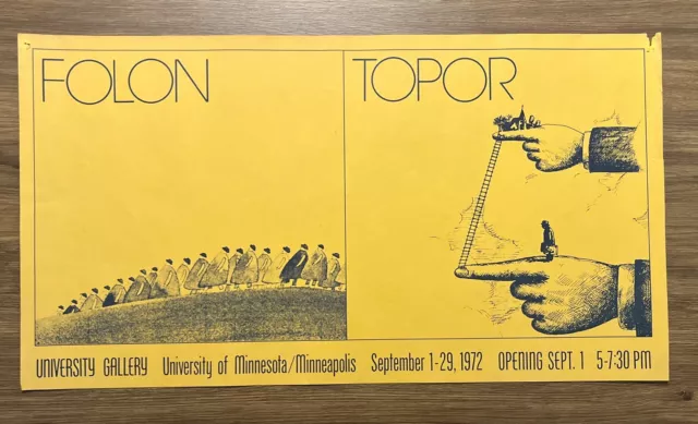 Artist Jean Michel FOLON 1972 University Gallery Exhibit Poster Mailer RARE