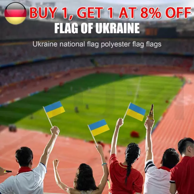 # 100pcs Ukraine-Flagge Polyester-Flaggenbanner (14*21cm)