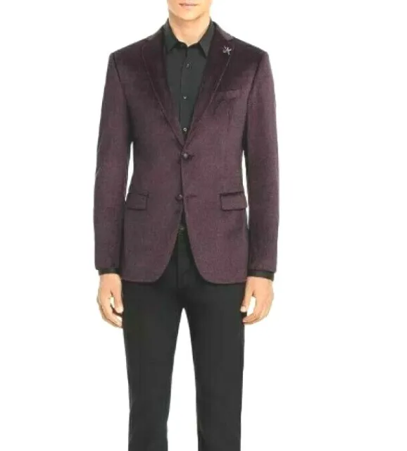 John Varvatos men's Slim Fit Becker Red Velvet Dinner Jacket - 42 R -retail $498