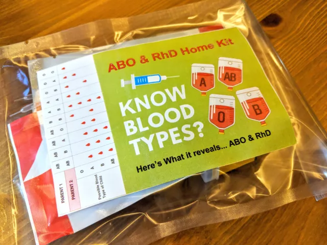 ABO RhD Home Blood Group Type Test Testing Kit CE Marked FREE SHIPPING