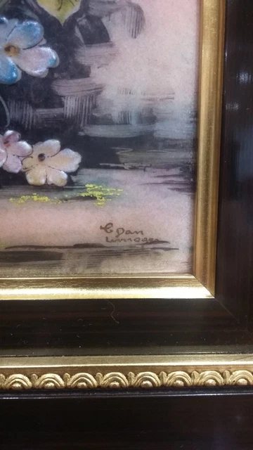 Tableau émail De Limoges – Bouquet De Fleurs – Signé M. Pourieux