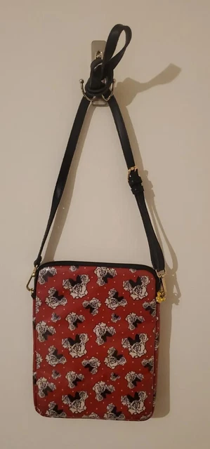 Disney Parks IPAD Tablet Case Crossbody Padded Bag Zip Red Rose Minnie Mouse