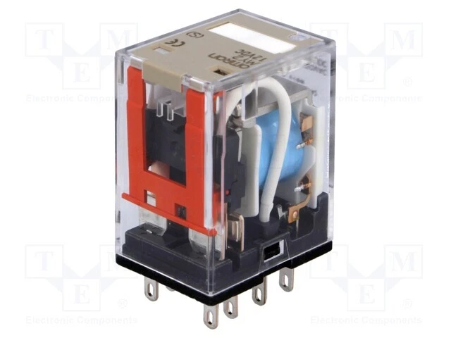 Relais MY2NJ/HH52P Mini 8 Broches DPDT 5A - Tensions Bobine 12V à 380V - Avec Base PYF08A - Pour Montage Rail DIN - Lot De 5 Relais Et Douilles