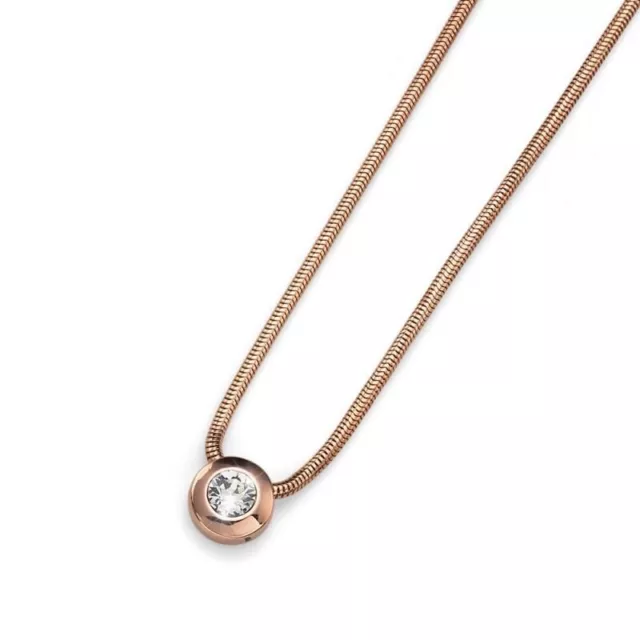 Oliver Weber Rose Gold Pendant Chain Diamond Necklace Swarovski New