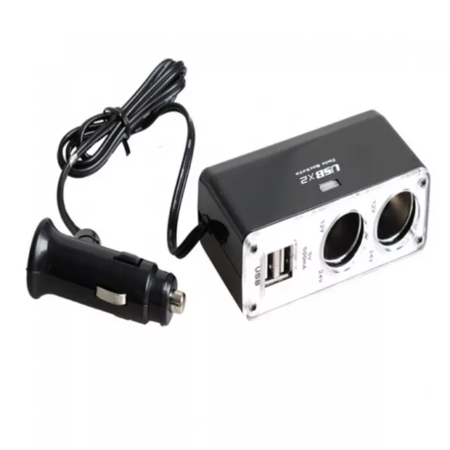 Dual USB Port Power Outlet Adapter for Navigator/ Car MP3  DC 12V - 24V