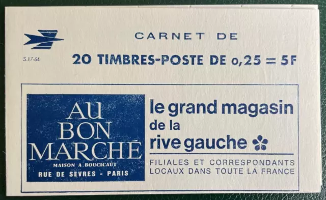 Timbres Carnet  1263-c3 Neuf ** TB Série  17-64  Pub  AU BON MARCHE