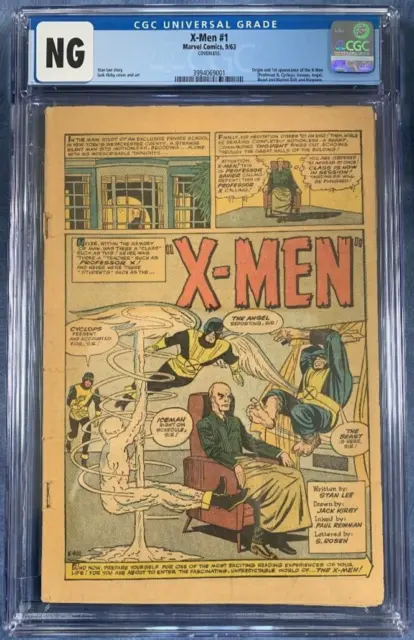 X-Men (1963) #1 CGC NG Coverless 1st Appearance & Origin of the X-Men & Magneto