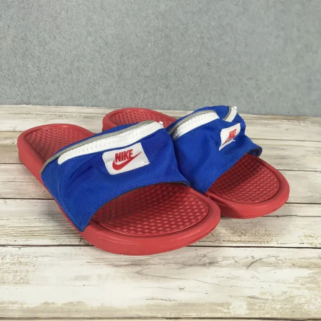 Nike Sandals Men’s Size US 7 Red/Blue Benassi JDI Fanny Pack Slides AO1037-601