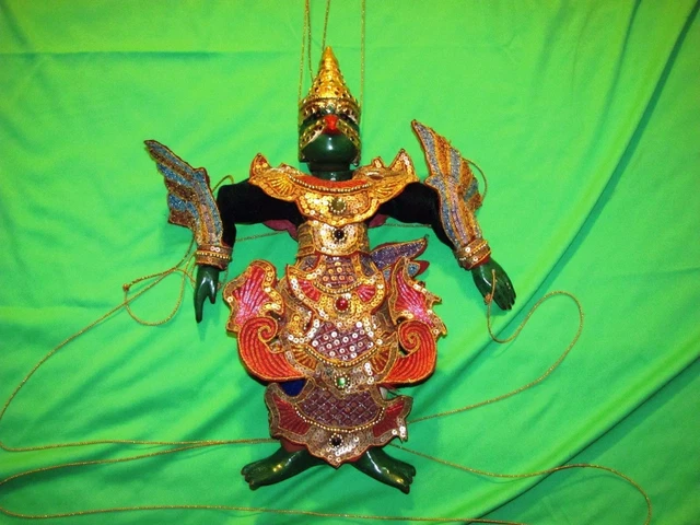 Vintage Burmese Marionette Wooden Garuda (Suparna) puppet 14"