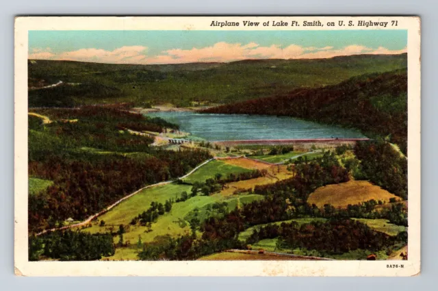 Fort Smith AR-Arkansas, Aerial Of Lake, Antique, Vintage Postcard