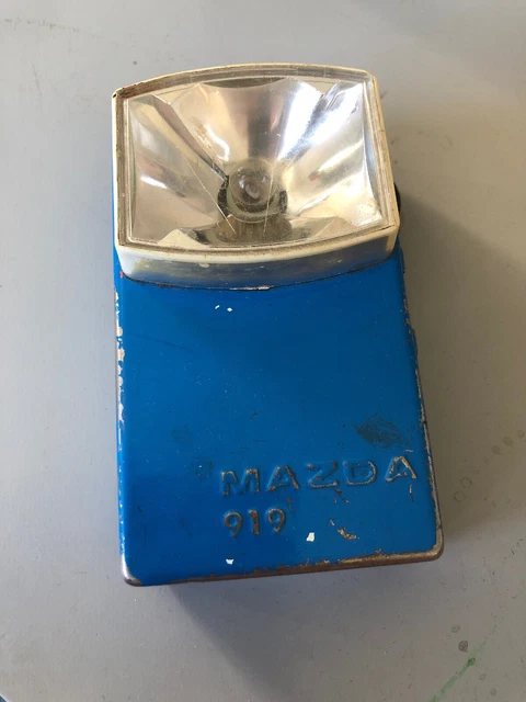 ancienne lampe de poche saft guy boucher bleu testé ok hauteur 10cm