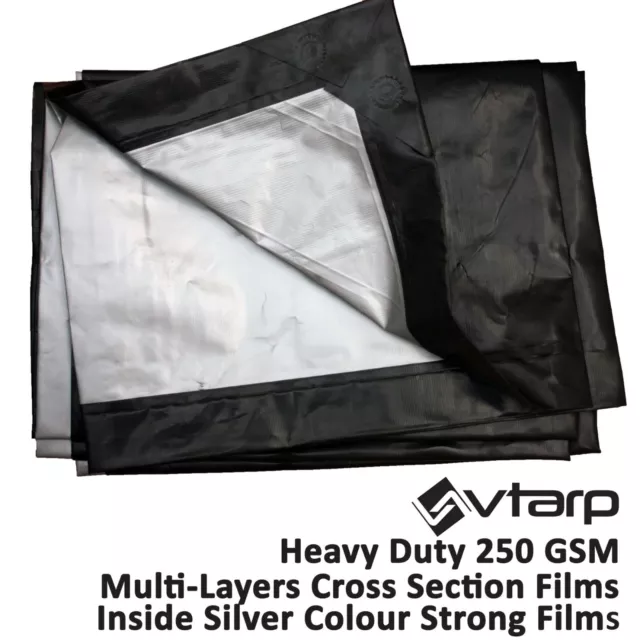 vtarp®  HEAVY DUTY TARPAULIN WATERPROOF EX STRONG COVER GROUND SHEET TARP 250GSM