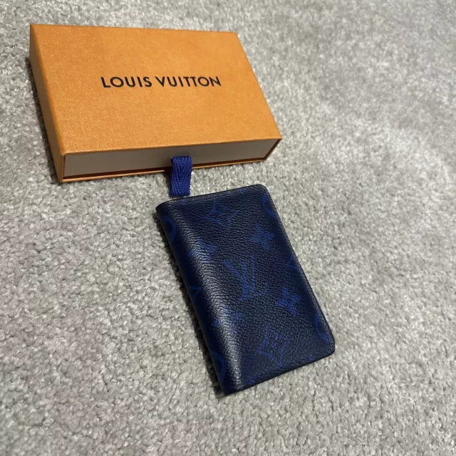 LOUIS VUITTON Pocket Organizer Damier Cobalt Canvas Card Case Navy-US