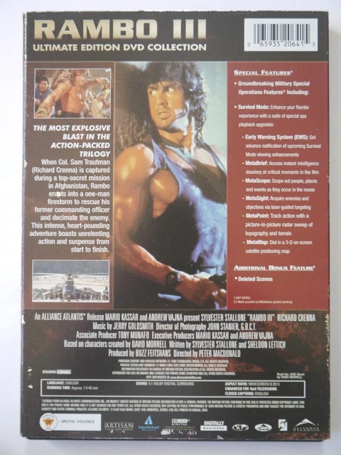 (D-40) RAMBO III, Sylvester Stallone. Ultimate Edition. DVD $3.29 ...