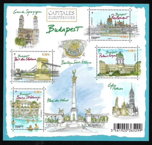 Bloc Feuillet 2011 N°F4538 Timbres France Neufs - Capitales Européennes Budapest