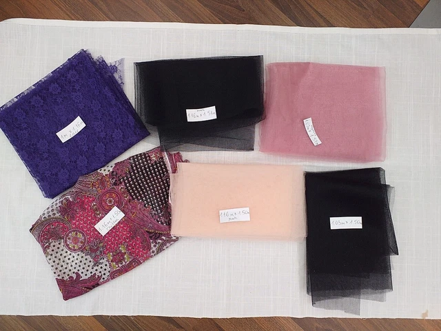 Bundle Job Lot LARGE Fabric Pieces Off Cuts  set of 6