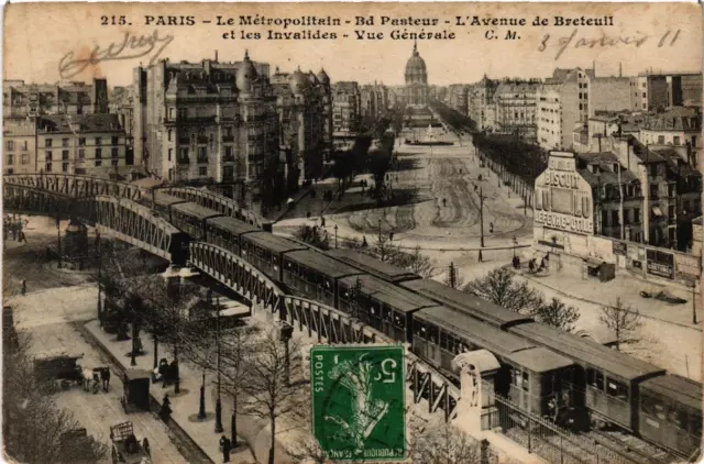 CPA PARIS (15e) Le Metropolitain. Bd Pasteur. L'Avenue de Breteuil. (536772)