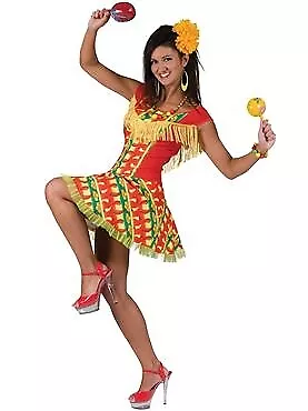 K682 Mexican Chilli Print Adult Western Couple Fancy Dress Mens Ladies Costume 2