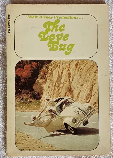 Vtg 1969 Paperback Book Walt Disneys The Love Bug Herbie Volkswagon 1st Ed/Print