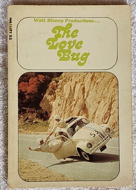Vtg 1969 Paperback Book Walt Disneys The Love Bug Herbie Volkswagon 1st Ed/Print