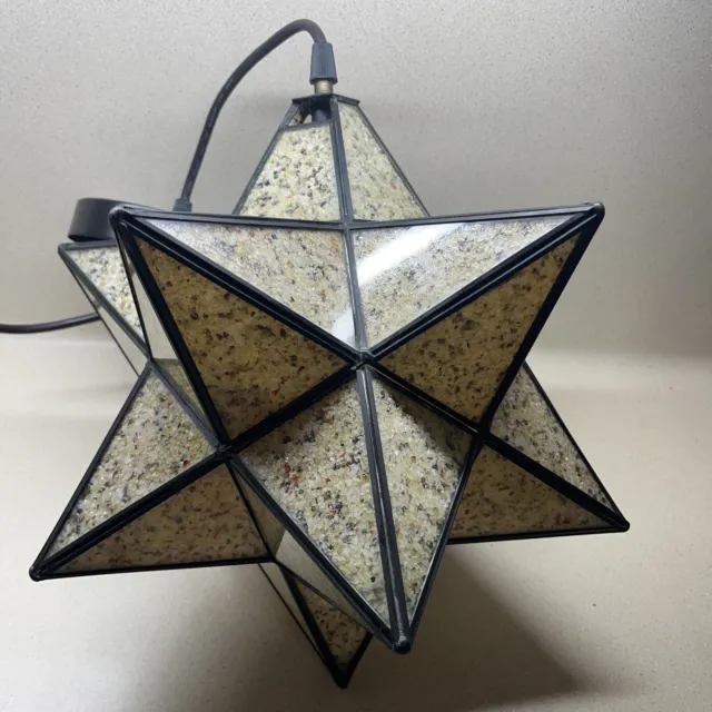 Moravian Star Moroccan Swag Lamp Light Pendant Crush Shell Glass MCM