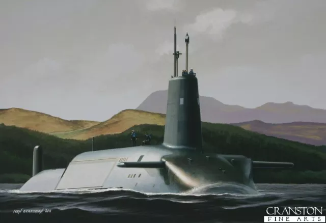 Royal Navy Vanguard class Submarine HMS Vigilant Art Print Faslane Naval Base