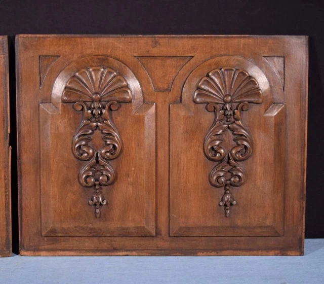 *Pair of Vintage French Carved Architectural Panels/Trim in Solid Wood 4