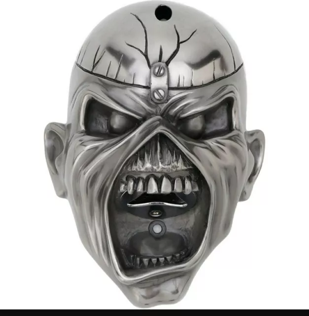 Official Iron Maiden Wall Mounted Bottle Opener ~Eddie Trooper Face~ Gun Metal