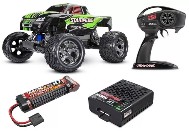 Traxxas 36054-8 Stampede 1/10 2WD Monster Rtr + Battery & USB Charger Green