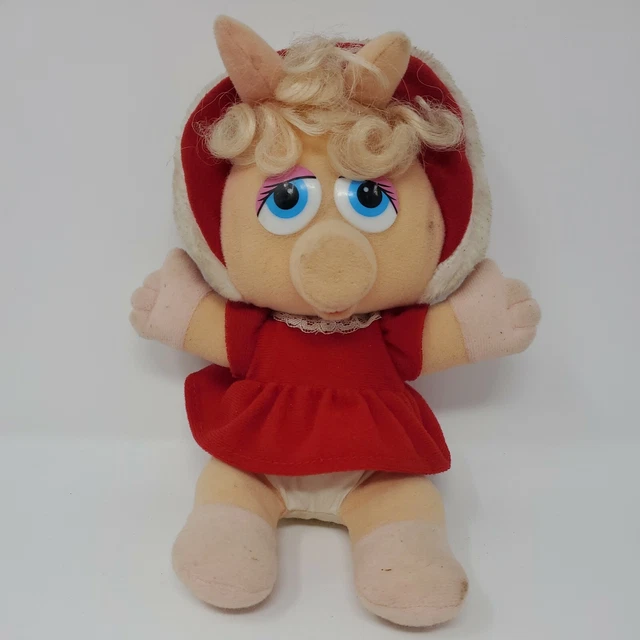 VTG 1987 Henson Muppet Babies Baby Miss Piggy Christmas Plush Toy
