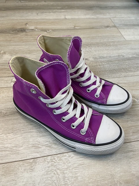 Scarpe Converse All Star Chuck Taylor tela rosa lilla attiva unisex UK 5