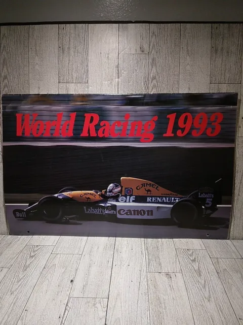 Vintage World Racing Calendar Race Car Prints 1993 Man Cave Decor Collectible