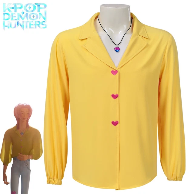 KIDS BOYS KPOP Demon Hunters Romance Saja Cosplay Costume Yellow