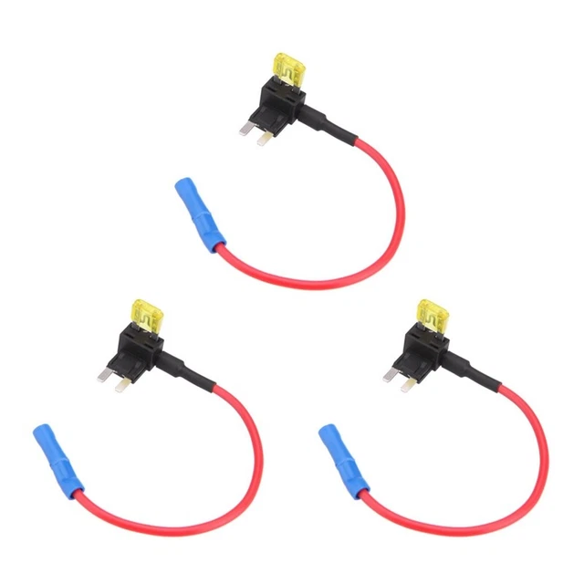 3 x adattatore di sicurezza piatto 2 collegamenti presa di tensione per fusibili auto APSE3P9