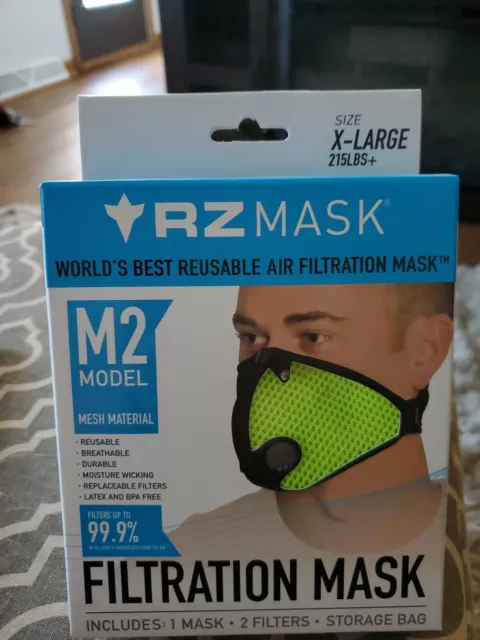 EXTRA LARGE-RZ Mask M2 Multi-Purpose Air Filtration Mask Valved Green