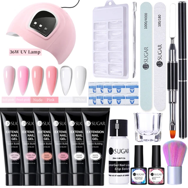 Extension Nail Gel Set With 15ml Crystal Building Clear Nude Gel With Nail Tools