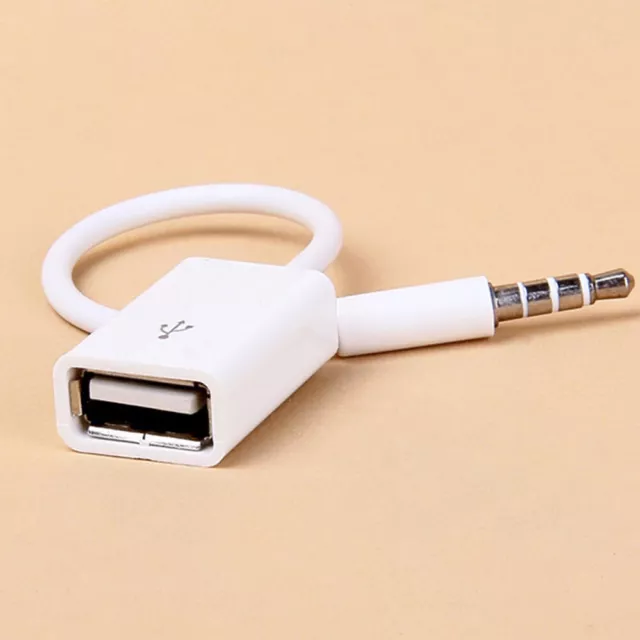 Car 3.5 mm AUX Audio Music Interface Adapter Cable AMI MMI MDI PVC White Parts*