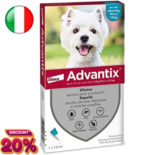 1/ 4 / 6 Pipette Advantix Bayer Spot-on per Cuccioli 4-10 kg Cane Antipulci Cani