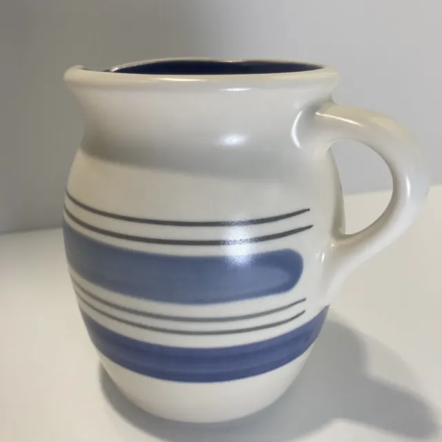 Pfaltzgraff Rio Blue Stripe Mexican Pottery 4.5” Creamer Vintage
