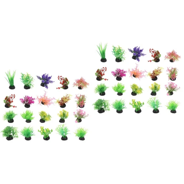 40 Pcs Aquarium Aménagement Paysager Plantes Aquatiques Plastique Micro
