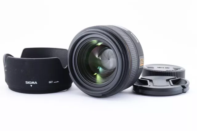 Sigma Ex Dc 30mm F/1.4 HSM Objetivo Con / Capucha para Nikon Mij Probado Ideal #