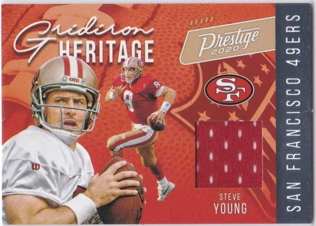 STEVE YOUNG GAME-USED JERSEY Football Card GRIDIRON HERITAGE San Francisco 49ers