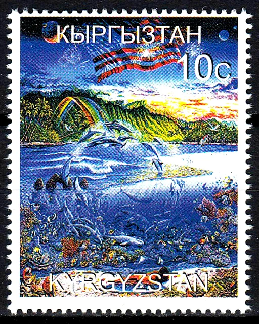 Kirgisistan postfrisch MNH Delfine Fische Korallen Meerestiere Berge Natur / 64