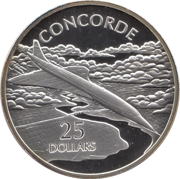 2003 Solomon Islands .925 Silver Proof Concorde Commemorative $25 Coin
