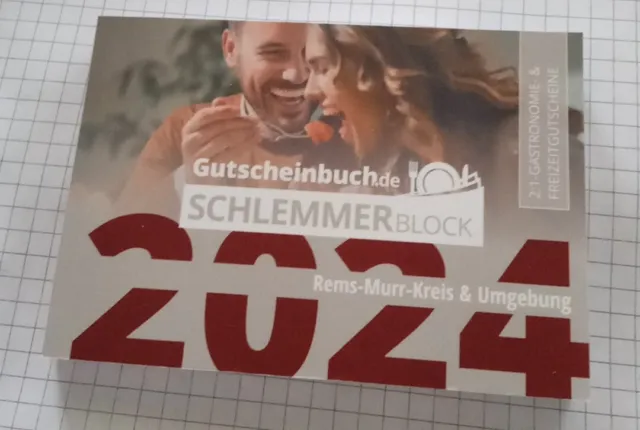 Gutscheinbuch Schlemmerblock 2024 Rems-Murr-Kreis & Umgeb. Mit Mobile Code