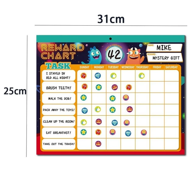 KIDS PLANNER REWARD Chart Magnetic Daily Routine Chart Children $29.66 ...