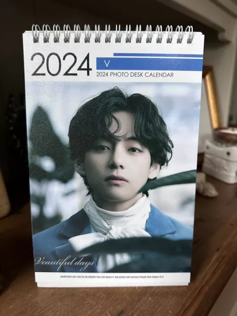 BTS V Kim Taehyung 2024-2025 Photo Desk Calendar + Stickers