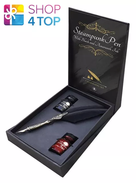 Steampunk Pen Lo Scarabeo Calligraphy Set Black And Amaranth Ink Esoteric New
